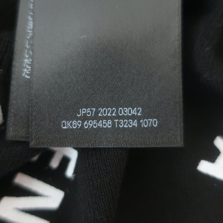 Balenciaga Mini Logo Cropped Sweater Black Cotton Size Small NEW