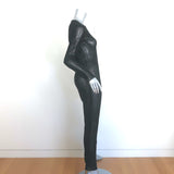 St. Agni Long Sleeve Mesh Maxi Dress Black Cotton Size Medium NEW