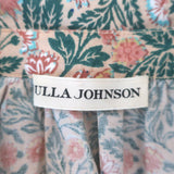 Ulla Johnson Elm Eyelet-Embroidered Tie-Neck Top Peach/Green Floral Print Size 6