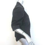 FRAME Rosette Puff Sleeve Button-Down Shirt Black Cotton Size Large