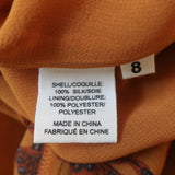 Ulla Johnson Tiered Midi Dress Aliya Ochre Printed Ruffled Silk Chiffon Size 8