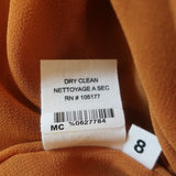 Ulla Johnson Tiered Midi Dress Aliya Ochre Printed Ruffled Silk Chiffon Size 8