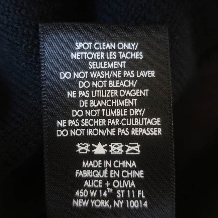 Alice + Olivia Bradford Floral-Embroidered Cardigan Black Wool Size Medium