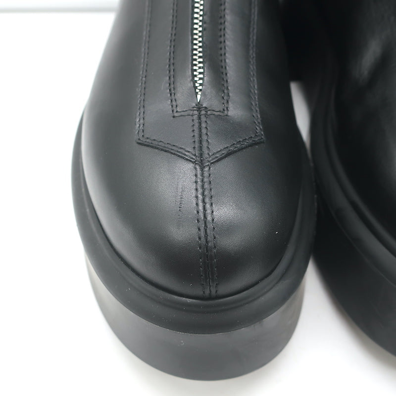 The Row Zipped Combat Boots Black Leather Size 39 Platform Ankle Boots