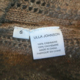 Ulla Johnson Maritza Ruffled Cashmere Sweater Brown Pointelle Knit Size Small