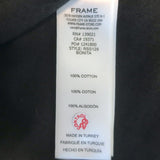 FRAME Rosette Puff Sleeve Button-Down Shirt Black Cotton Size Large