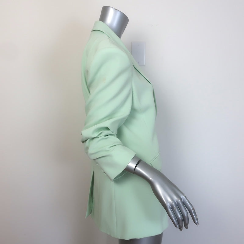 Cinq a Sept Cheyenne Scrunched-Sleeve Blazer Celadon Crepe Size 10 NEW