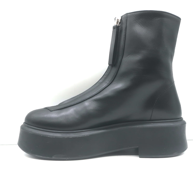 The Row Zipped Combat Boots Black Leather Size 39 Platform Ankle Boots