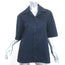 Tibi Camp Shirt Navy Eco Poplin Size Medium Short Sleeve Top