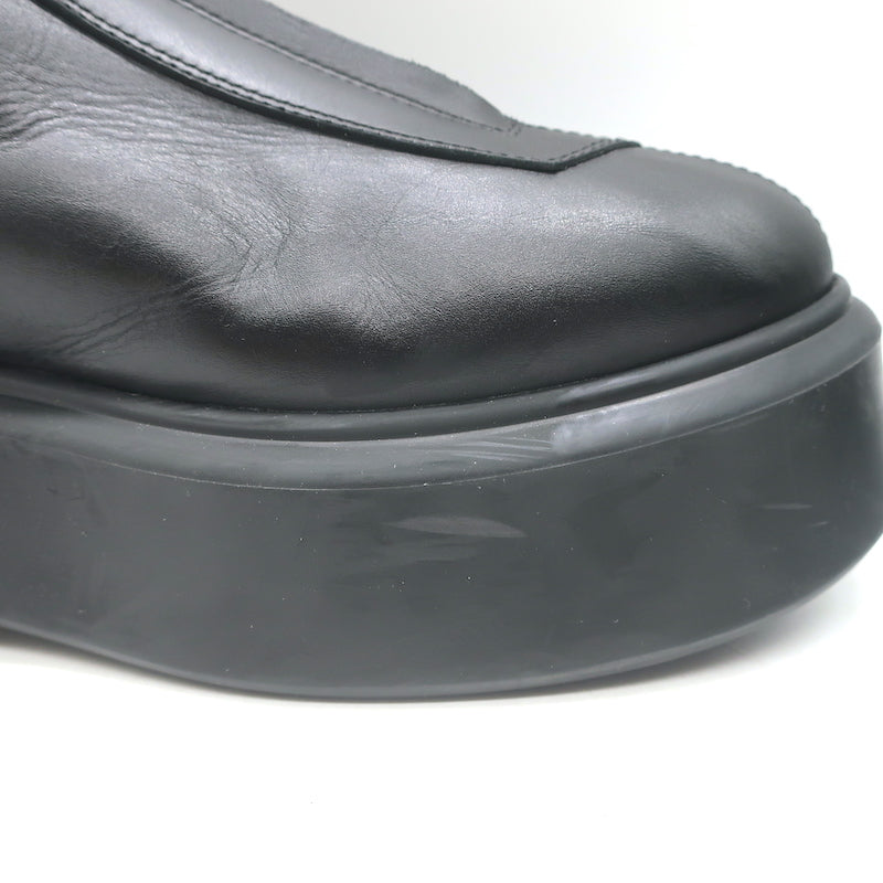 The Row Zipped Combat Boots Black Leather Size 39 Platform Ankle Boots