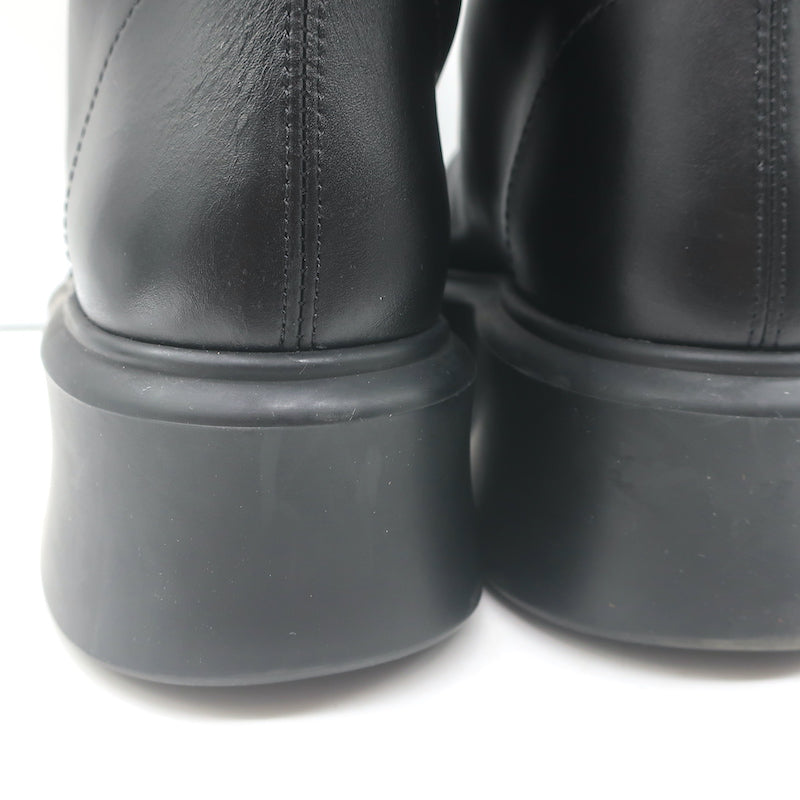 The Row Zipped Combat Boots Black Leather Size 39 Platform Ankle Boots