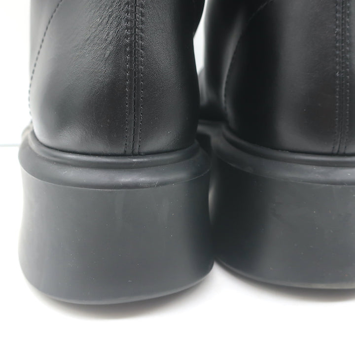 The Row Zipped Combat Boots Black Leather Size 39 Platform Ankle Boots
