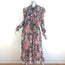 Zimmermann Long Sleeve Maxi Dress Tempest Frolic Floral Print Chiffon Size 3 NEW