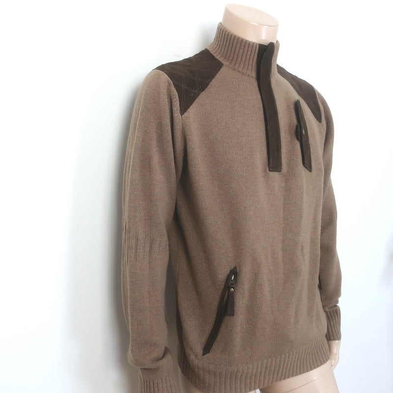 Alps &amp; Meters Cashmere Alpine Guide Ski Sweater Brown Size Large