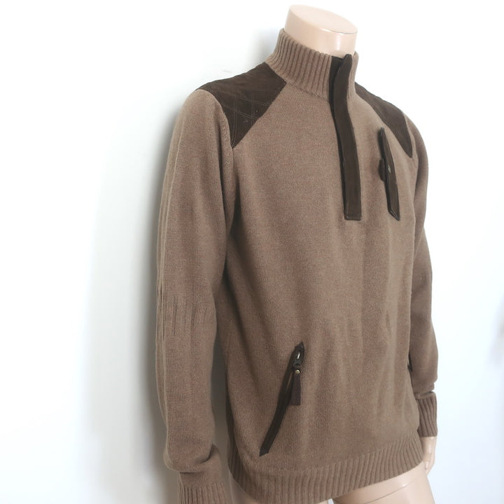 Alps &amp; Meters Cashmere Alpine Guide Ski Sweater Brown Size Large