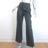 GANNI Wide Leg High Rise Pants Dark Gray Stretch Suiting Size 32