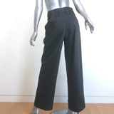 GANNI Wide Leg High Rise Pants Dark Gray Stretch Suiting Size 32