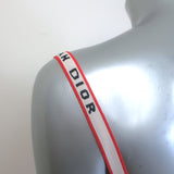 Christian Dior Dioriviera Striped Bodysuit Coral/White Stretch Knit Size Medium NEW