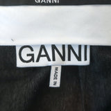 GANNI Wide Leg High Rise Pants Dark Gray Stretch Suiting Size 32