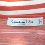 Christian Dior Dioriviera Striped Bodysuit Coral/White Stretch Knit Size Medium NEW