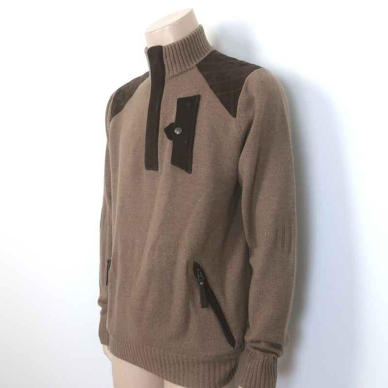 Alps &amp; Meters Cashmere Alpine Guide Ski Sweater Brown Size Large