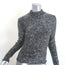 Fabiana Filippi Sequined Mock Neck Long Sleeve Top Black/Silver Size 36 NEW