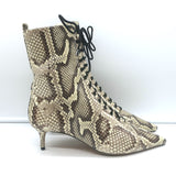 Alexandre Birman Millen Kitten Heel Ankle Boots Ivory Snakeskin Size 40.5