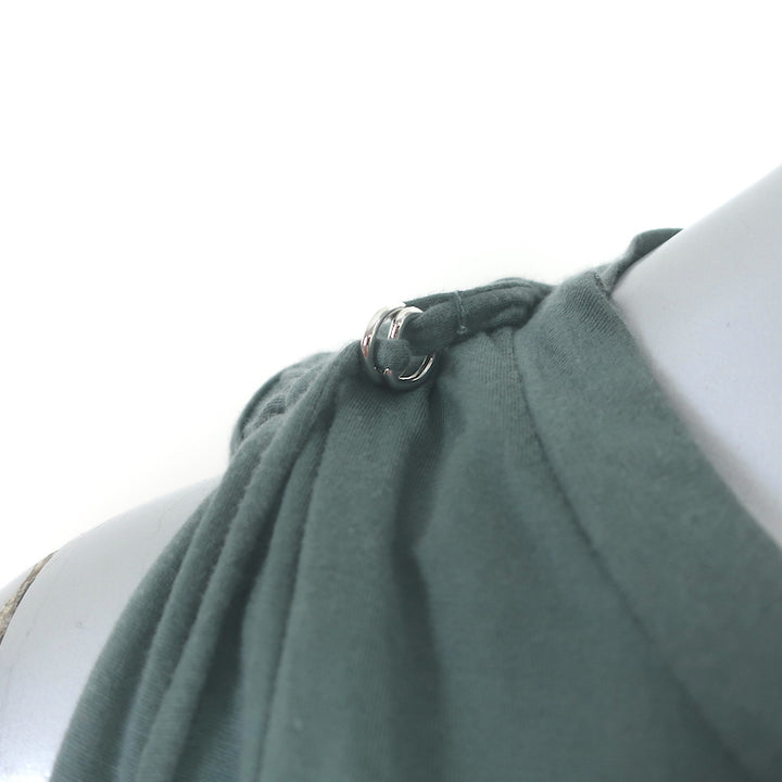 Isabel Marant Tie-Shoulder Tank Top Greenish Gray Cotton Size 38