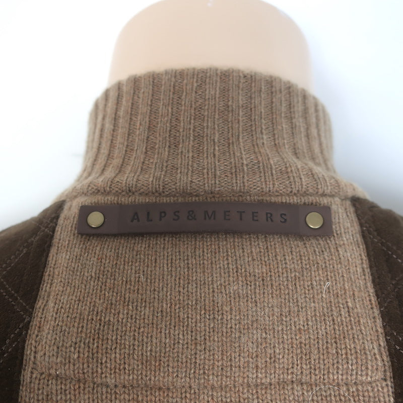 Alps &amp; Meters Cashmere Alpine Guide Ski Sweater Brown Size Large