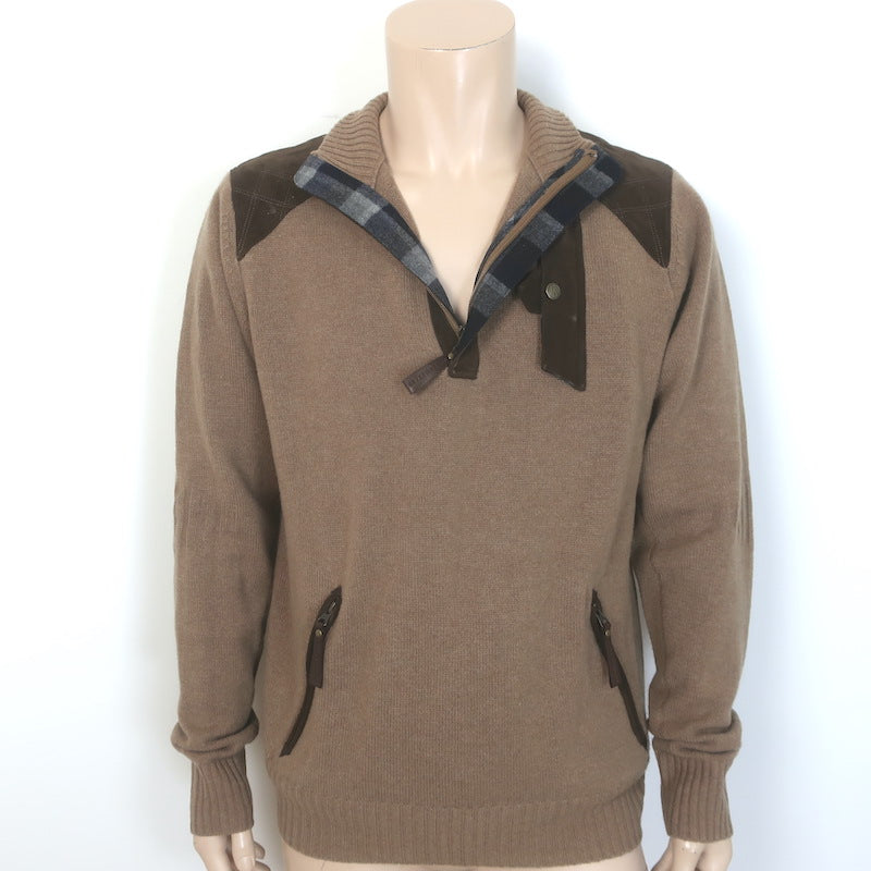 Alps &amp; Meters Cashmere Alpine Guide Ski Sweater Brown Size Large