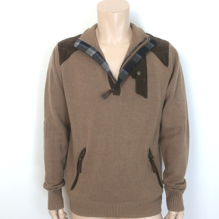 Alps &amp; Meters Cashmere Alpine Guide Ski Sweater Brown Size Large