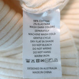 Anna Quan Bonnie Cold-Shoulder Rib Knit Top Ivory Stretch Cotton Size AU 10 US 6 NEW