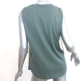 Isabel Marant Tie-Shoulder Tank Top Greenish Gray Cotton Size 38