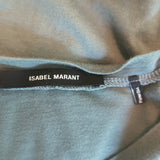 Isabel Marant Tie-Shoulder Tank Top Greenish Gray Cotton Size 38