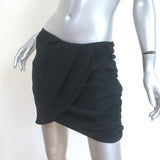 Haute Hippie Draped Mini Skirt Black Silk Size Medium
