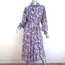 Isabel Marant Etoile Asymmetric Midi Dress Yescott Ikat Print Silk Size 40