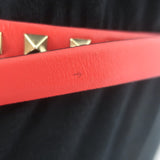 Valentino Rockstud Slim Belt Red Leather Gold Hardware Size Extra Small