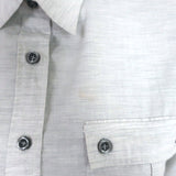 Isabel Marant Flap Pocket Shirt Heather Gray Cotton Size 40 Long Sleeve Top