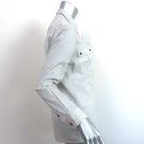 Isabel Marant Flap Pocket Shirt Heather Gray Cotton Size 40 Long Sleeve Top