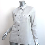 Isabel Marant Flap Pocket Shirt Heather Gray Cotton Size 40 Long Sleeve Top