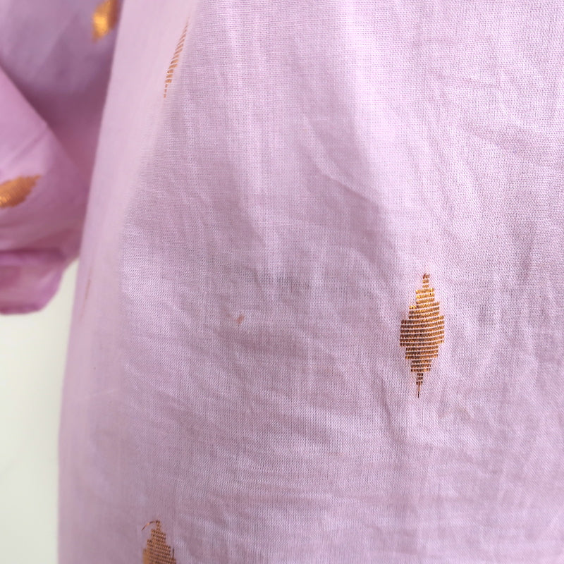 Alix of Bohemia Button Down Shirt Pink &amp; Gold Ikat Size Small Long Sleeve Top