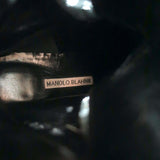 Manolo Blahnik Lugata Side-Zip Combat Boots Black Grained Leather Size 41