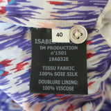Isabel Marant Etoile Asymmetric Midi Dress Yescott Ikat Print Silk Size 40