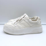 Gucci GG Embossed Low Top Sneakers White Leather Size 37.5