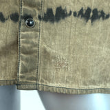 Christian Dior Tie Dye Snap Shirt Olive Cotton Size Small Short Sleeve Top