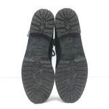 Manolo Blahnik Lugata Side-Zip Combat Boots Black Grained Leather Size 41