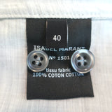 Isabel Marant Flap Pocket Shirt Heather Gray Cotton Size 40 Long Sleeve Top