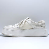 Gucci GG Embossed Low Top Sneakers White Leather Size 37.5