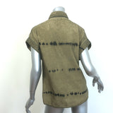 Christian Dior Tie Dye Snap Shirt Olive Cotton Size Small Short Sleeve Top