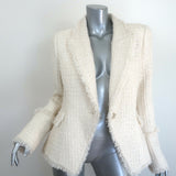 L'Agence Kaisley Waffle Tweed Blazer Cream Size 10 One-Button Jacket NEW